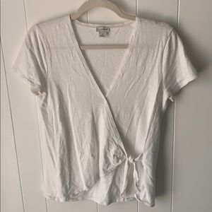J. Crew Factory White Wrap T-Shirt